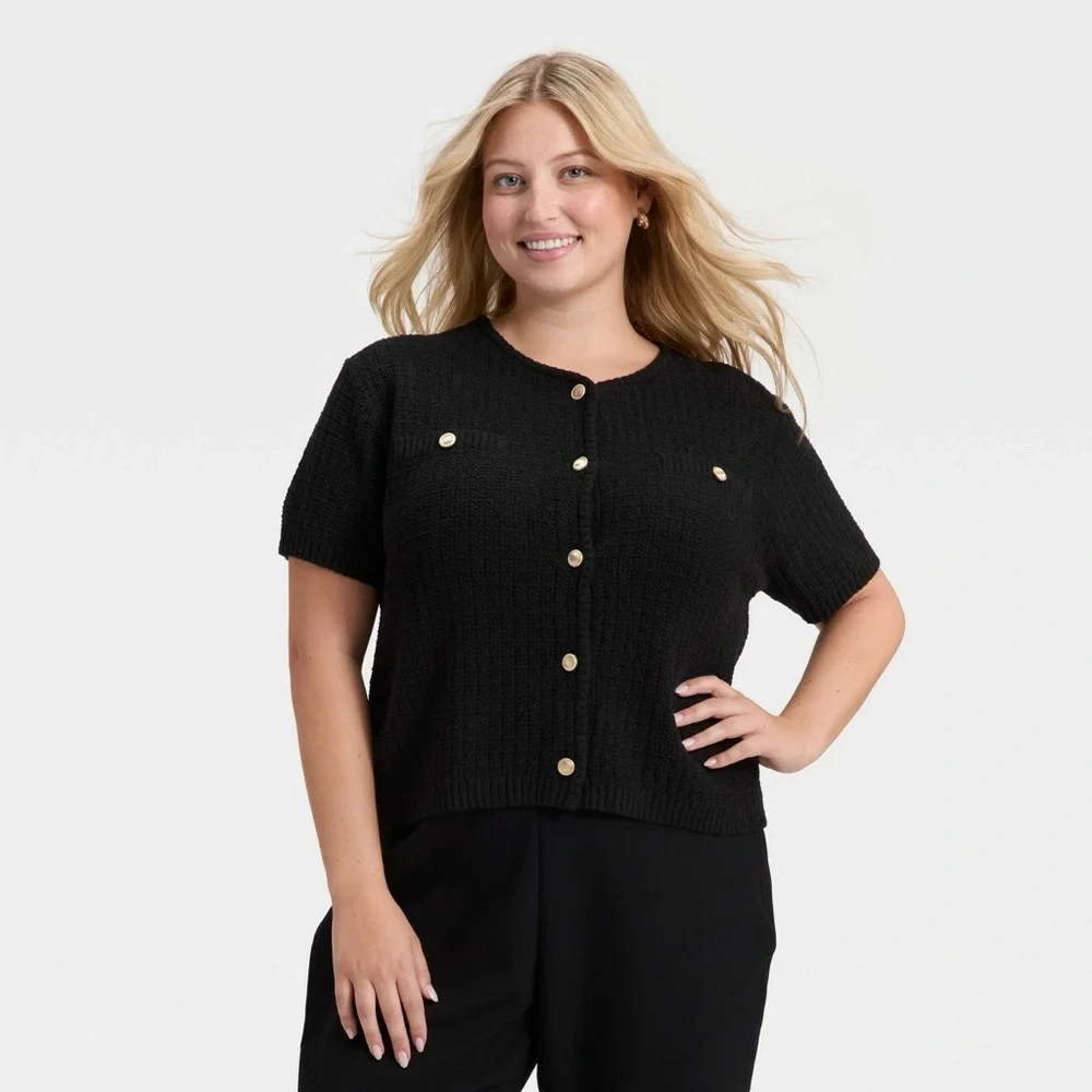Women's Short Sleeve Lady Jacket Cardigan - A New Day NWT szXXL - Picture 1 of 6
